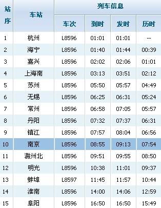 南京到杭州火车时刻表_南京到杭州的火车时刻表查询